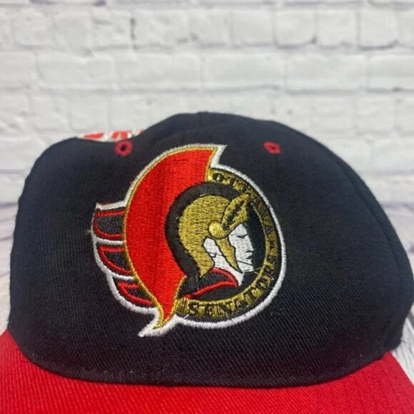 Ottawa Senators Hat Cap Fitted Large Black Red American Needle Airhead Air Pump - Picture 6 of 15